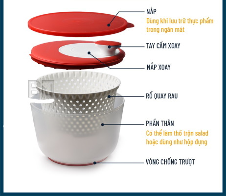 Rổ Quay Rau Tupperware
