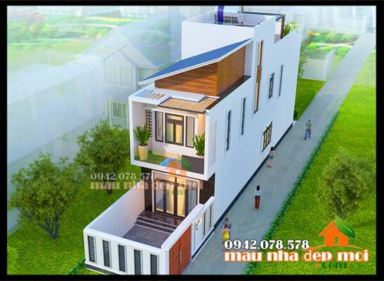 nha pho 2 tang 5x20 mai lech