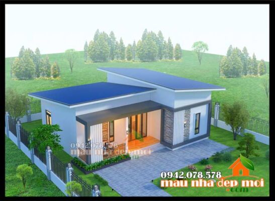 nha cap 4 hien dai kieu mai lech