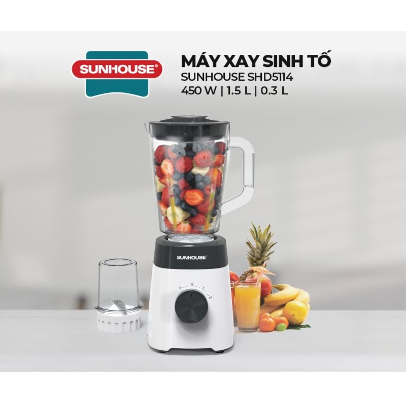 6 Máy xay sinh tố đa năng Sunhouse SHD5114 - Công suất 450W - 3 chức năng