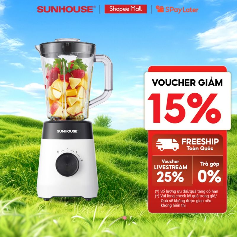 Máy xay sinh tố đa năng Sunhouse SHD5114 - Công suất 450W - 3 chức năng Máy xay sinh tố đa năng Sunhouse SHD5114 - Công suất 450W - 3 chức năng