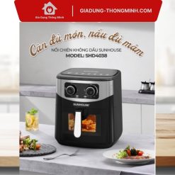 NỒI CHIÊN KHÔNG DẦU SUNHOUSE SHD4038 đa năng