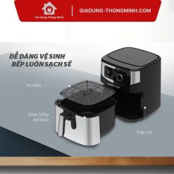 Nồi Chiên Không Dầu Sunhouse SHD4035 9 Lít Cửa Kính an toàn