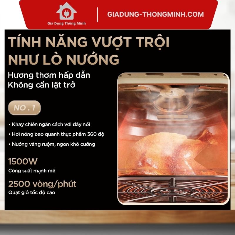 Noi chien khong dau Bear 5L AF 5H15I52 4 Nồi chiên không dầu Bear 5L AF-5H15I52 vượt trội